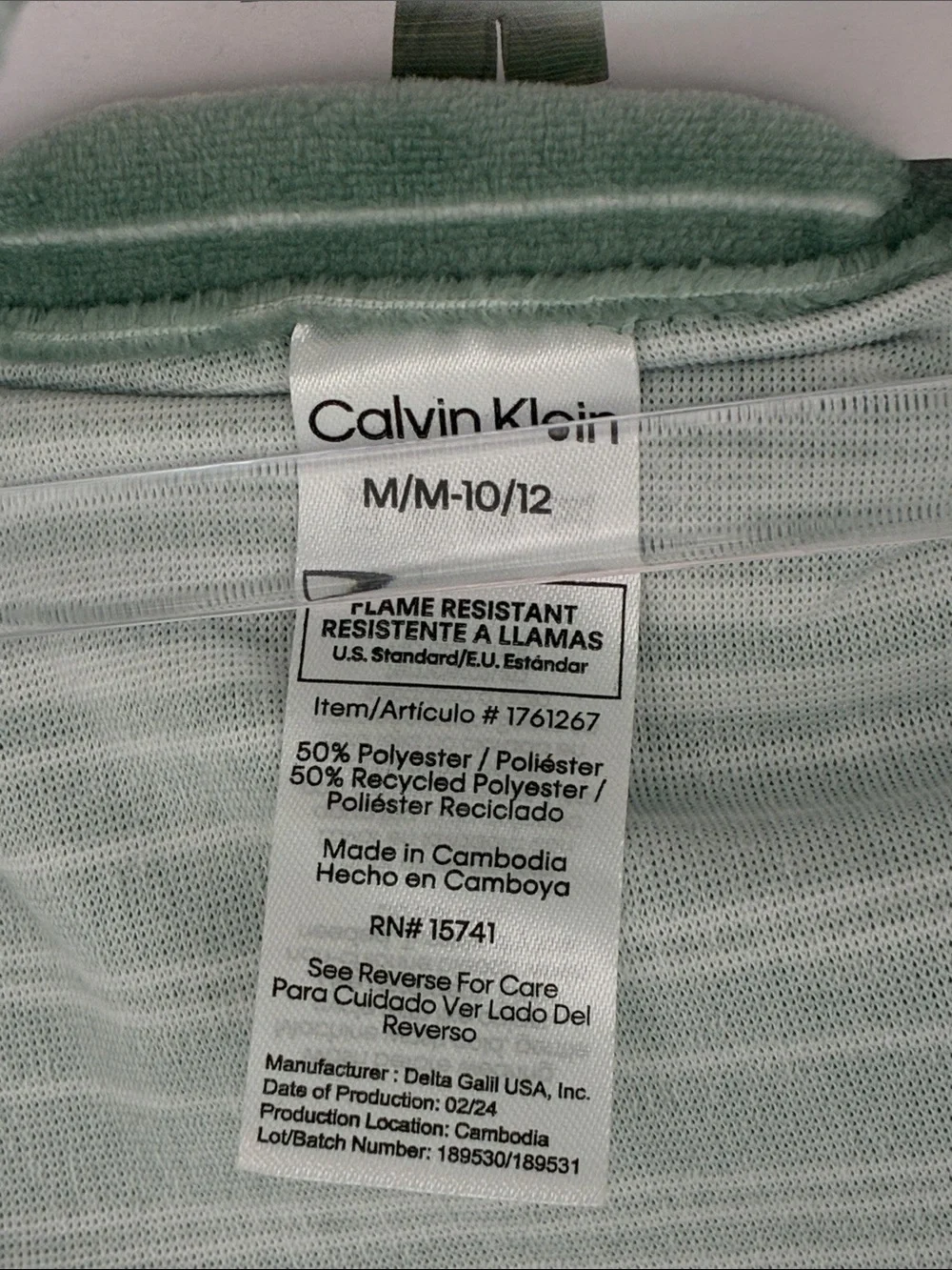 Calvin Klein| 3-pc Kids Green Pajama Set Size 10/12